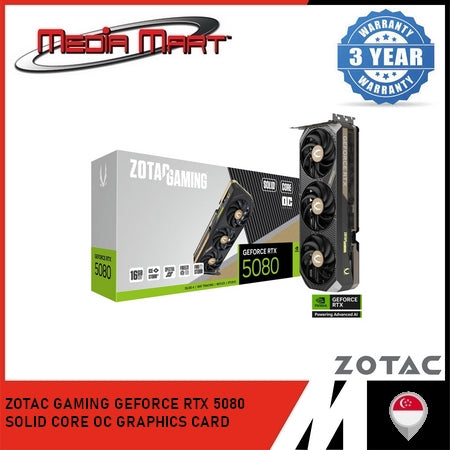 ZOTAC GAMING RTX 5080 SOLID CORE OC 16GB GRAPHIC CARD