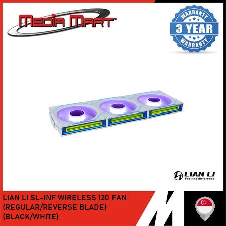 LIAN LI SL-INF WIRELESS 120 FAN (REGULAR/REVERSE BLADE) (BLACK/WHITE) 1PC PACK/3PC PACK