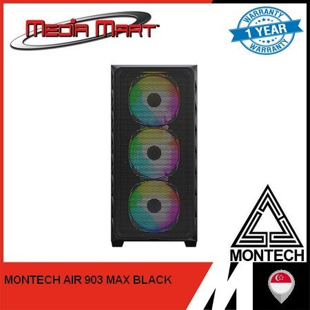 [MATX] MONTECH AIR 100 ARGB TG MATX CASE 4x ARGB FAN WITH PRE-INSTALLED ARGB CONTROLLER HUB