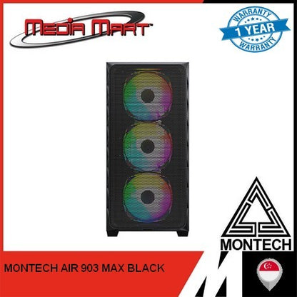[MATX] MONTECH AIR 100 ARGB TG MATX CASE 4x ARGB FAN WITH PRE-INSTALLED ARGB CONTROLLER HUB