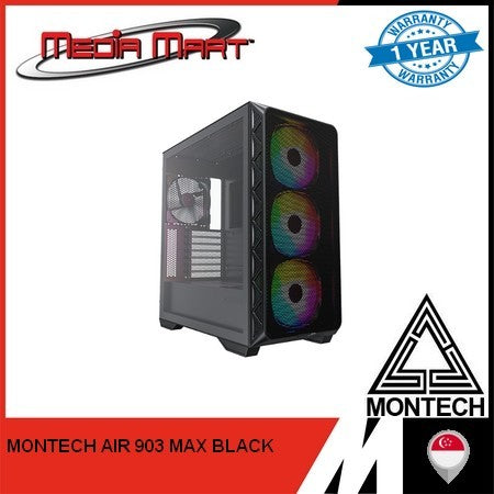 [MATX] MONTECH AIR 100 ARGB TG MATX CASE 4x ARGB FAN WITH PRE-INSTALLED ARGB CONTROLLER HUB