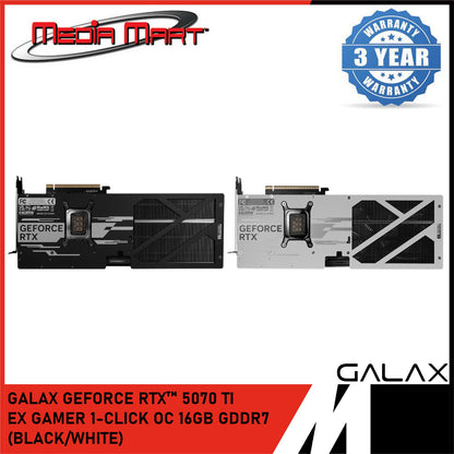 GALAX RTX 5070Ti EX GAMER 1-CLICK OC 16GB GDDR7 GRAPHIC (BLACK/WHITE)