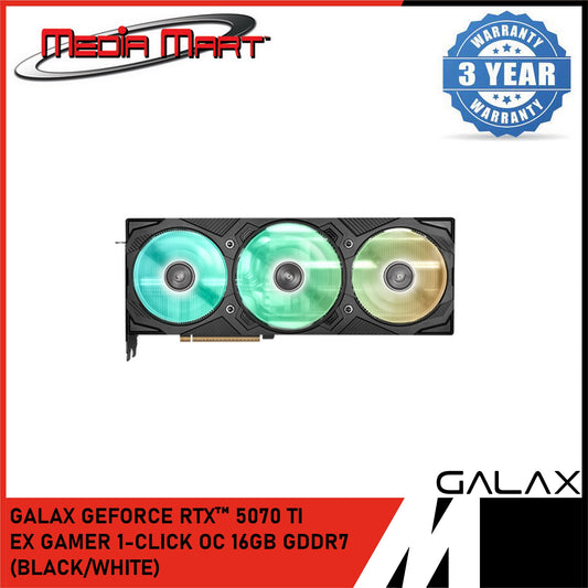 GALAX GEFORCE RTX™ 5070TI EX GAMER 1-CLICK OC 16GB GDDR7 GRAPHIC CARD (WHITE/BLACK)