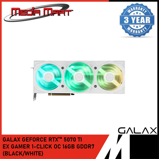 GALAX GEFORCE RTX™ 5070TI EX GAMER 1-CLICK OC 16GB GDDR7 GRAPHIC CARD (WHITE/BLACK)
