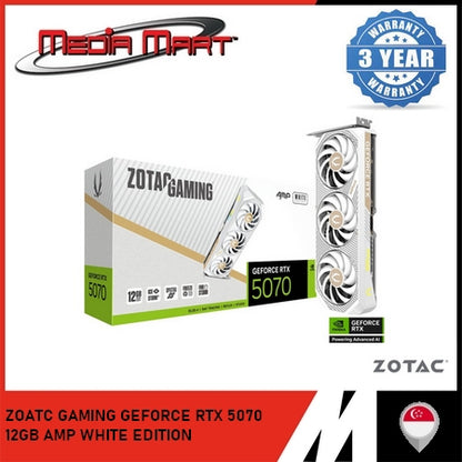 ZOTAC GAMING RTX 5070 AMP WHITE 12GB GRAPHIC CARD