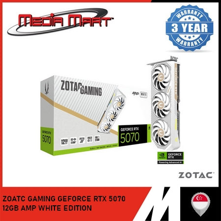 ZOTAC GAMING RTX 5070 AMP WHITE 12GB GRAPHIC CARD