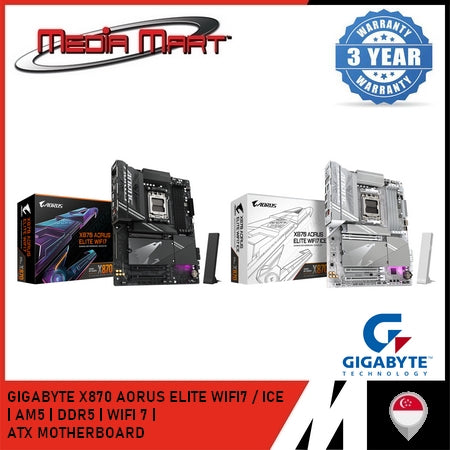 GIGABYTE X870 AORUS ELITE / ICE WIFI7 DDR5 AMD AM5 ATX MOTHERBOARD