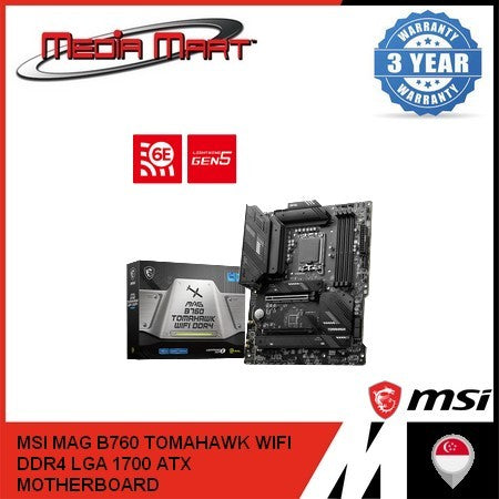 MSI MAG B760 TOMAHAWK WIFI DDR4 LGA 1700 ATX MOTHERBOARD