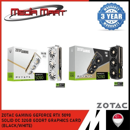 ZOTAC GAMING RTX 5090 SOLID OC 32GB GRAPHIC CARD (BLACK/WHITE)