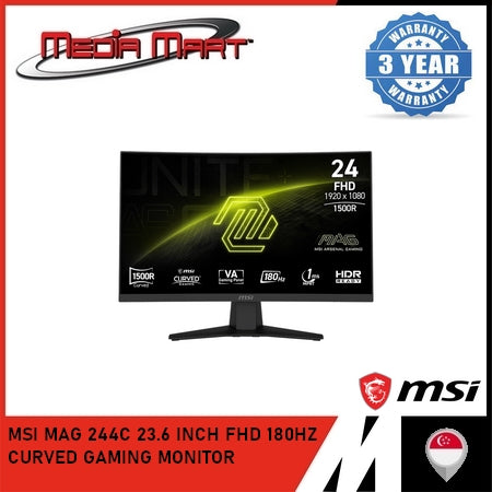 MSI MAG 244C 23.6 INCH FHD 180HZ CURVED GAMING MONITOR