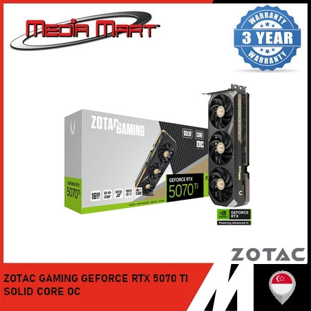 ZOTAC GAMING RTX 5070 Ti SOLID OC 16GB GRAPHIC CARD
