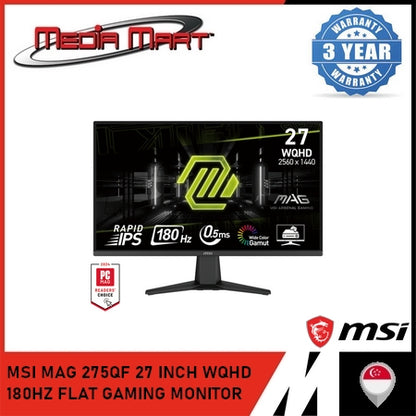 MSI MAG 275QF 27 INCH WQHD 180HZ FLAT GAMING MONITOR