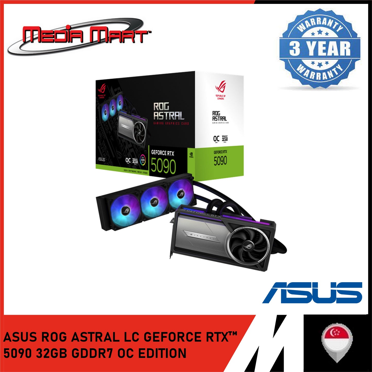 ASUS ROG ASTRAL LC GEFORCE RTX 5090 32GB GDDR7 OC EDITION GRAPHIC CARD