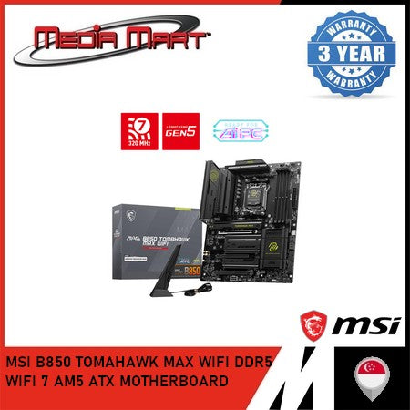 MSI B850 TOMAHAWK MAX WIFI DDR5 WIFI 7 AM5 ATX MOTHERBOARD