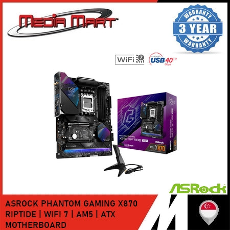 ASROCK PHANTOM GAMING X870 RIPTIDE | WIFI 7 | AM5 | ATX MOTHERBOARD