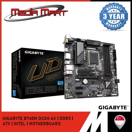 GIGABYTE B760M DS3H AX | M-ATX | INTEL | DDR5 | MOTHERBOARD