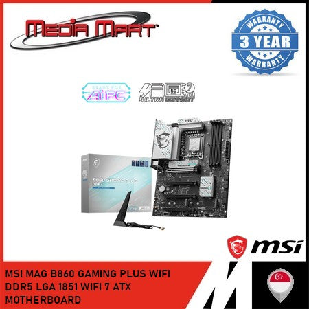 MSI MAG B860 GAMIING PLUS WIFI DDR5 LGA 1851 WIFI 7 ATX MOTHERBOARD