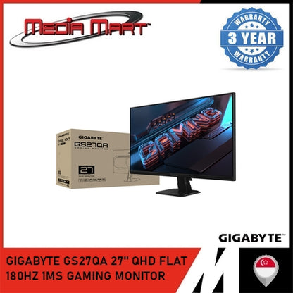 GIGABYTE GS27QA 27" QHD FLAT 180HZ 1MS GAMING MONITOR