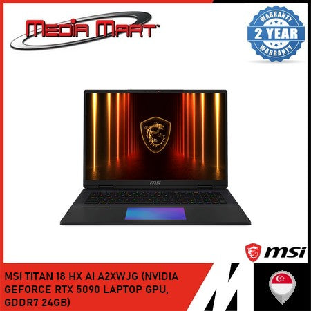 MSI TITAN 18 HX AI A2XWJG (NVIDIA GEFORCE RTX 5090 LAPTOP GPU,  GDDR7 24GB)