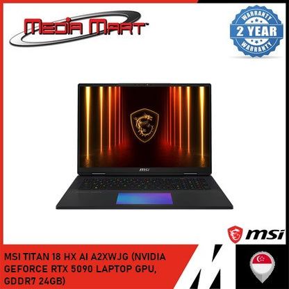 MSI TITAN 18 HX AI A2XWJG (NVIDIA GEFORCE RTX 5090 LAPTOP GPU,  GDDR7 24GB)