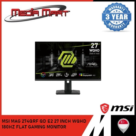 MSI MAG 274QRF QD E2 27 INCH WQHD 180HZ FLAT GAMING MONITOR
