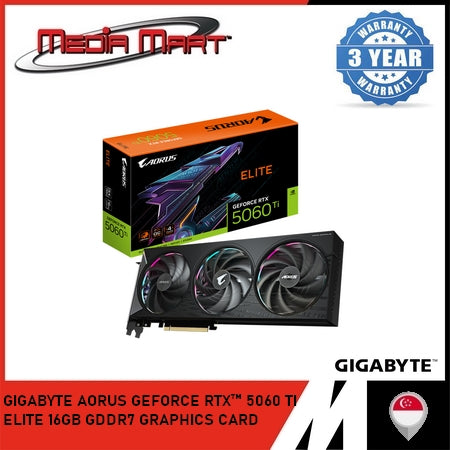 GIGABYTE AORUS GEFORCE RTX™ 5060 TI ELITE 16GB GDDR7 GRAPHICS CARD