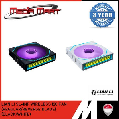 LIAN LI SL-INF WIRELESS 120 FAN (REGULAR/REVERSE BLADE) (BLACK/WHITE) 1PC PACK/3PC PACK