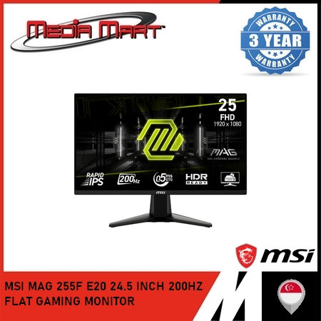 MSI MAG 255F E20 24.5 INCH 200HZ  FLAT GAMING MONITOR