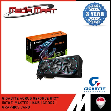 GIGABYTE AORUS GEFORCE RTX™ 5070 TI MASTER 16GB GRAPHICS CARD