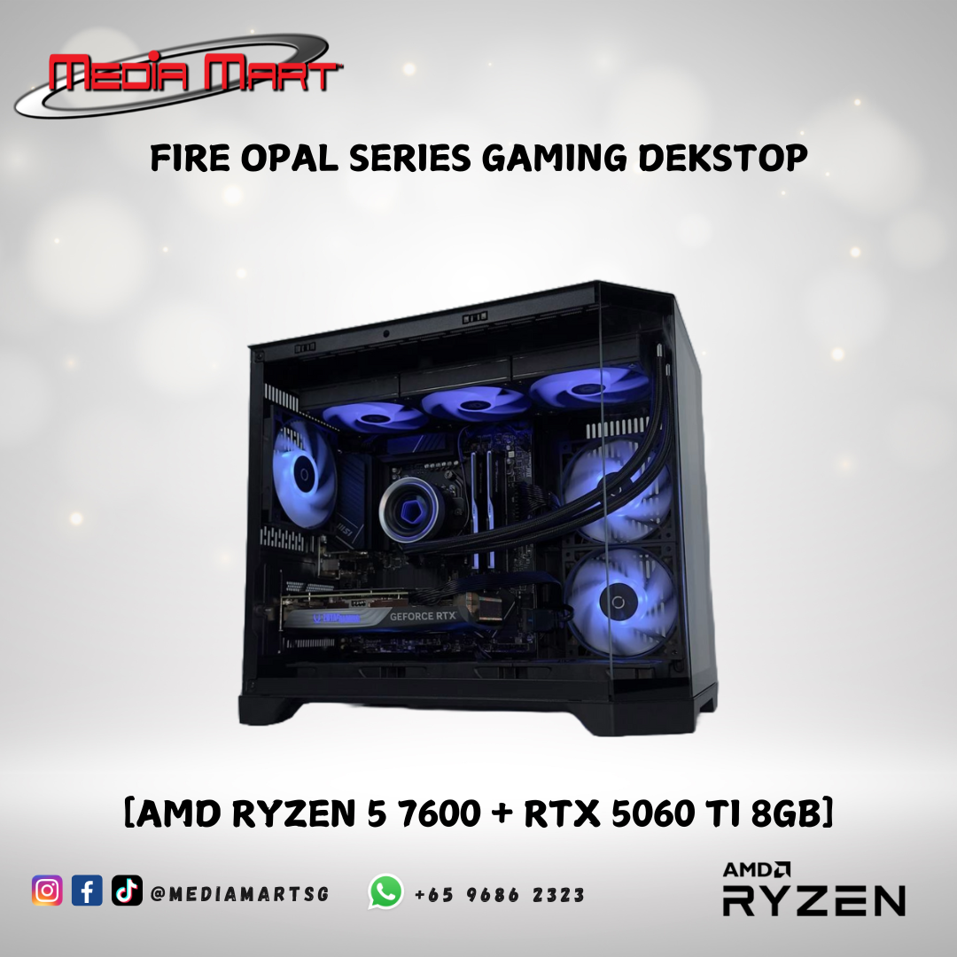 FIRE OPAL I GAMING DESKTOP [AMD RYZEN 5 7600 + RTX 5060 TI 8GB]