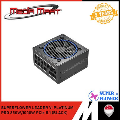 SUPERFLOWER LEADEX VI PLATINUM PRO 850W/1000W PCIe PSU (BLACK)