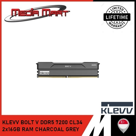 KLEVV BOLT V DDR5 7200 CL34 2x16GB RAM CHARCOAL GREY