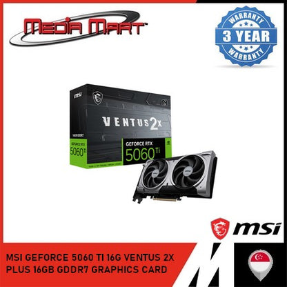 MSI GEFORCE 5060 TI 16G VENTUS 2X PLUS 16GB GDDR7 GRAPHICS CARD