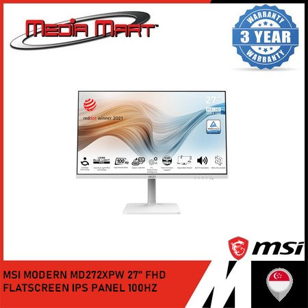 MSI MODERN MD272XPW | 27" FHD / MONITOR 100HZ REFRESH RATE / IPS PANEL / FLATSCREEN / HDMI 1.4B / DP 1.2A