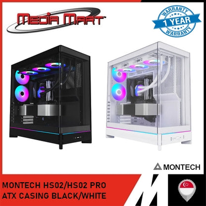 MONTECH HS02/HS02 PRO ATX CASING BLACK/WHITE