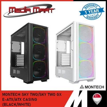 MONTECH SKY TWO/SKY TWO GX E-ATX/ATX CASING (BLACK/WHITE)