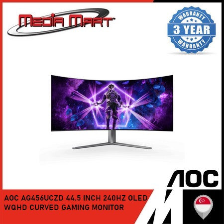 AOC AG456UCZD 44.5 INCH 240HZ OLED WQHD CURVED GAMING MONITOR