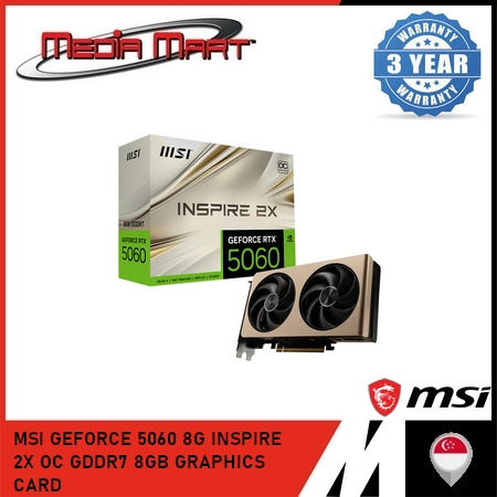 MSI GEFORCE RTX 5060 8G INSPIRE 2X OC GDDR7 8GB GRAPHICS CARD