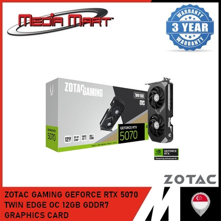 ZOTAC GAMING GEFORCE RTX 5070 TWIN EDGE OC 12GB GDDR7 GRAPHICS CARD