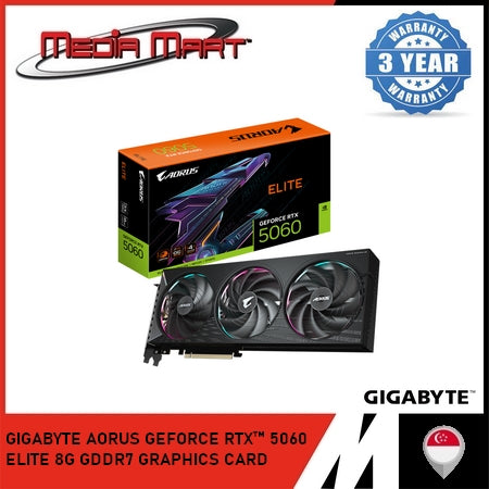 GIGABYTE AORUS GEFORCE RTX 5060 ELITE 8G GDDR7 GRAPHICS CARD