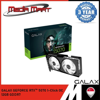 GALAX NVIDIA GEFORCE RTX™ 5070 1-CLICK OC 12GB GDDR7 192-BIT DP2.1B*/HDMI2.1B/DLSS 4