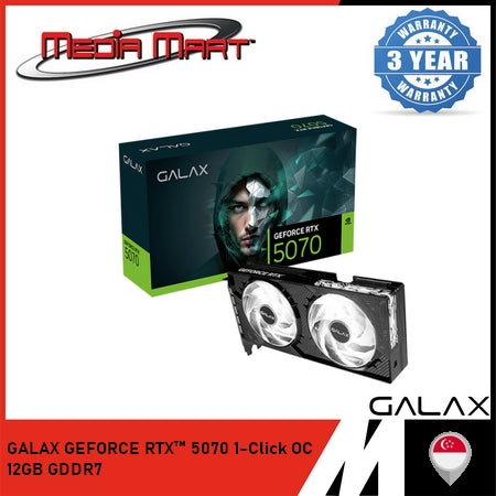 GALAX NVIDIA GEFORCE RTX™ 5070 1-CLICK OC 12GB GDDR7 192-BIT DP2.1B*/HDMI2.1B/DLSS 4