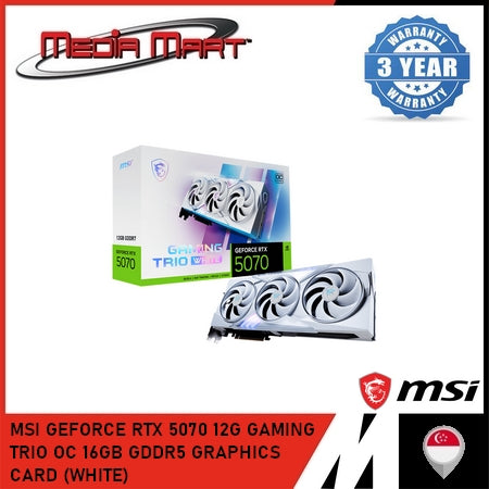 MSI GEFORCE RTX 5070 12G GAMING TRIO OC 16GB GDDR5 GRAPHICS CARD (WHITE)