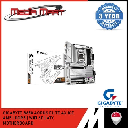 GIGABYTE B650 AORUS ELITE AX ICE AM5 DDR5 ATX MOTHERBOARD
