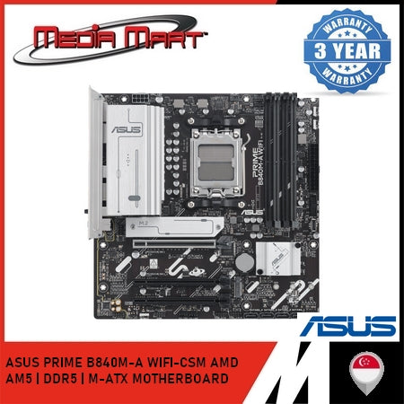 ASUS PRIME B840M-A WIFI-CSM AMD AM5 | DDR5 | M-ATX MOTHERBOARD
