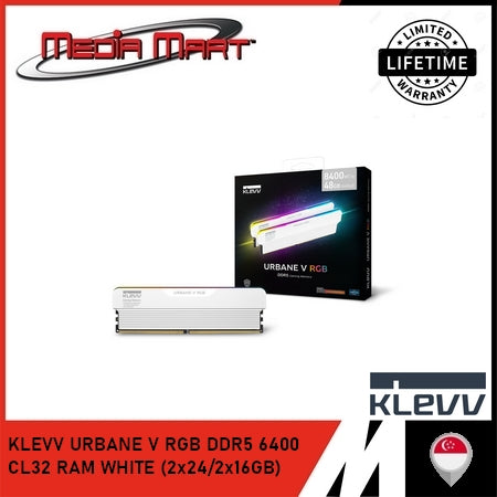 KLEVV URBANE V RGB DDR5 6400 CL32 RAM WHITE (2x24/2x16GB)