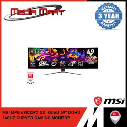 MSI MPG 491CQPX QD-OLED 49" DQHD  240HZ CURVED GAMING MONITOR