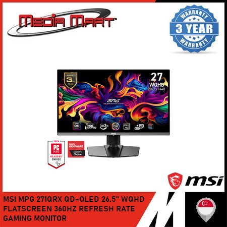 MSI MPG 271QRX QD-OLED 26.5" WQHD  FLATSCREEN 360HZ REFRESH RATE GAMING MONITOR