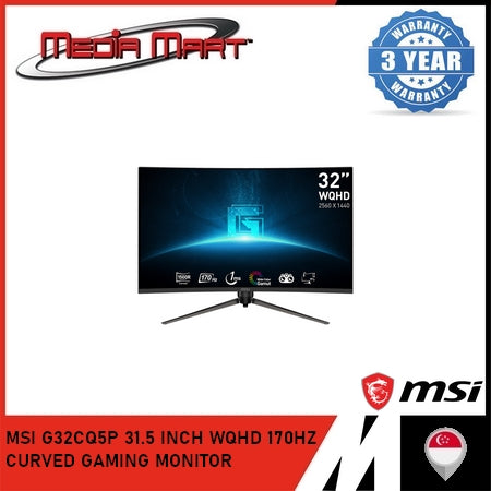 MSI G32CQ5P 31.5 INCH WQHD 170HZ CURVED GAMING MONITOR