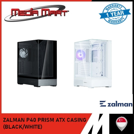 ZALMAN P40 PRISM ATX CASING (BLACK/WHITE)